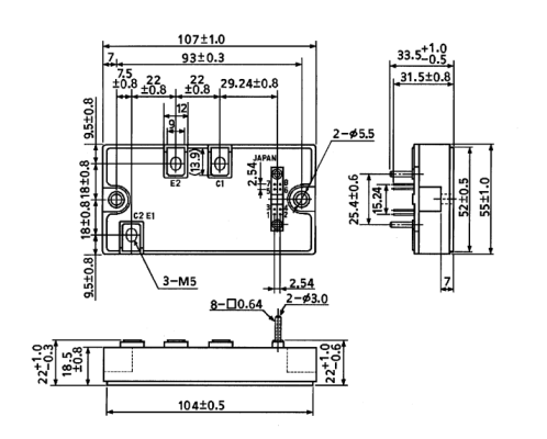 Kích thước MIG300J2CSB1W