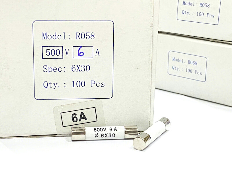 Cầu chì sứ R058 6A 500V kích thước 6X30MM - Linh Kiện Độc