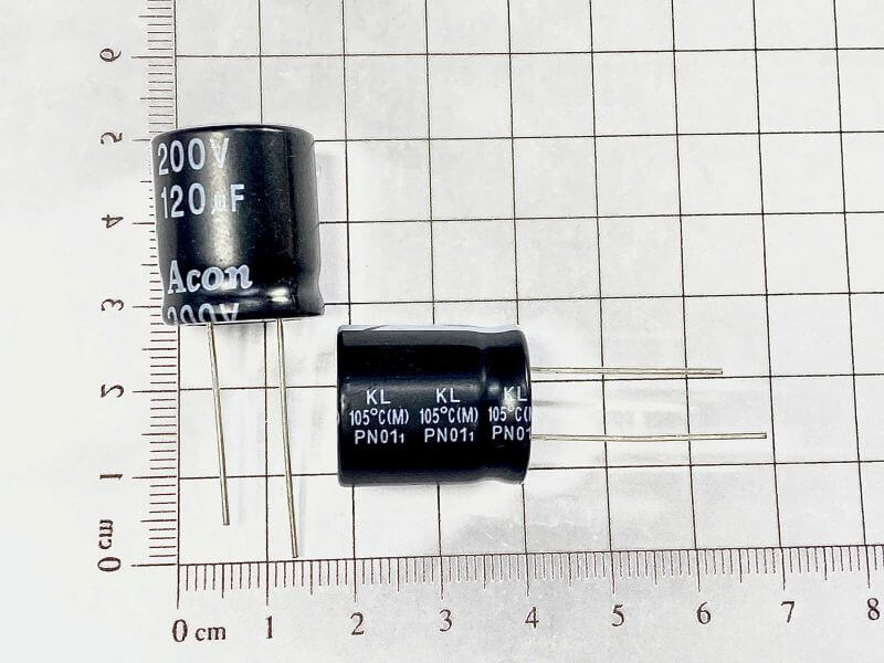 Tụ Hóa Acon 200V 120uF kích thước 18x21mm_3
