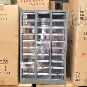Tủ đựng linh kiện điện tử, điện thoại, phụ kiện cơ khí 30 ngăn có vỏ tôn không có cánh khóa