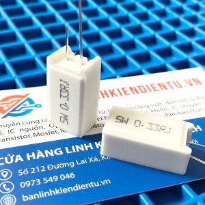 Điện trở sứ 5W 0.33R 5% chân đứng