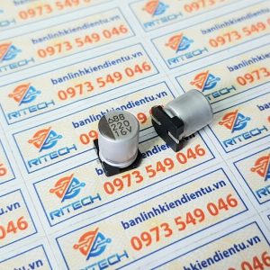 Tụ nhôm 220uF 16V kích thước 6.3×7.7mm