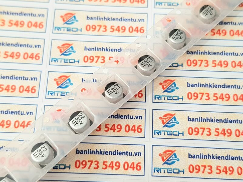 Tụ nhôm 22uF 35V kích thước 5×5.4mm - Ảnh 2
