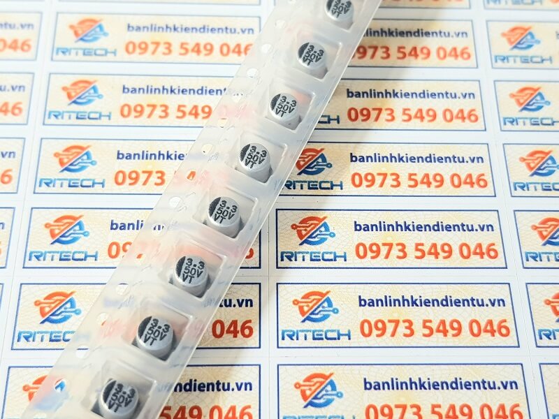 Tụ nhôm 3.3uF 50V Kích Thước 4×5.4mm - Ảnh 2