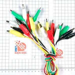 1 Bó 10 Dây Kẹp Cá Sấu 5 màu 50cm đầu kẹp 45mm