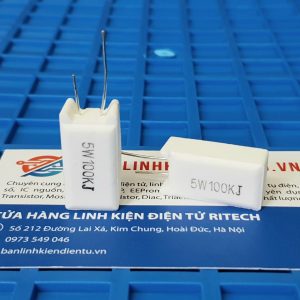 Điện trở sứ 5W 100K 5% chân đứng