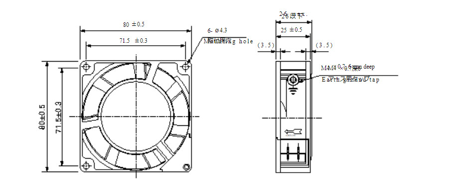Quạt tản nhiệt Sanyo Denki 109S053 115VAC 0.12/0.1A 80x80x26mm 2 dây - Ảnh 6
