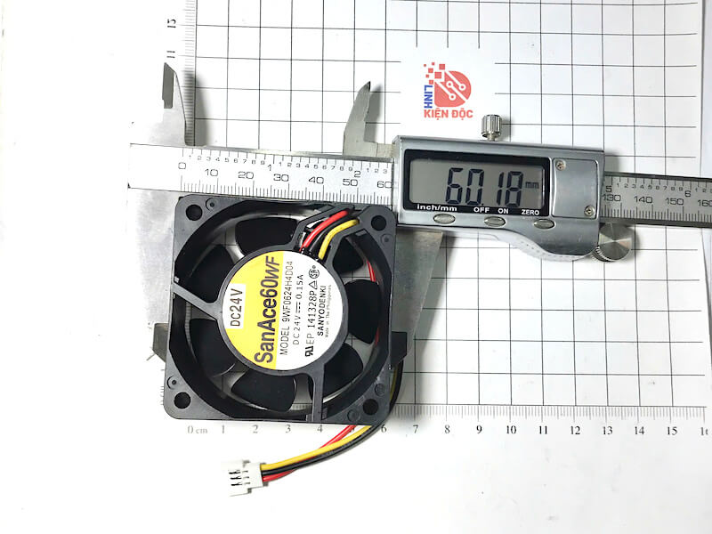 Quạt tản nhiệt Sanyo Denki 9WF0624H4D04 DC24V 0.15A 60x60x25mm 3 dây giắc trắng - Ảnh 4