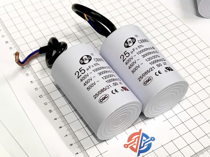 Tụ khởi động CBB60 25UF SENJU kích thước 73x44mm - Ảnh 3