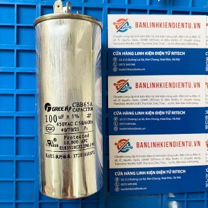 Tụ block điều hòa CBB65 100uF 450V 50x125mm