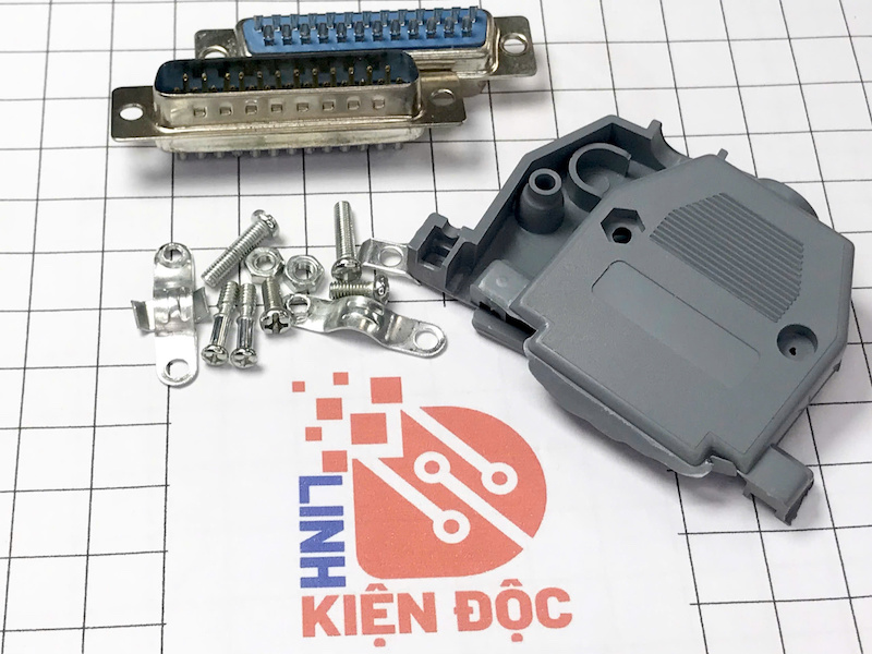 Đầu giắc hàn COM DB25 Male chân Đực kèm vỏ ốp nhựa - Ảnh 2