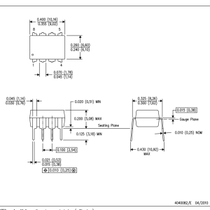Kích thước IC Opamp OPA627BP