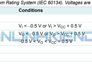 Giá trị thông số kĩ thuật hoạt động tối đa của IC 74HC164D