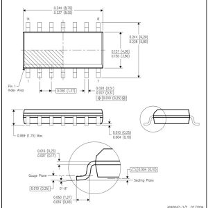 Kích thước IC 74HC08A (mm)