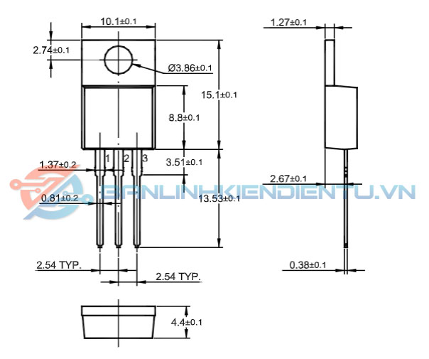 13007D 13007 Transistor NPN 700V 8A TO-220-3L (Lưng Đồng) - Linh Kiện Độc