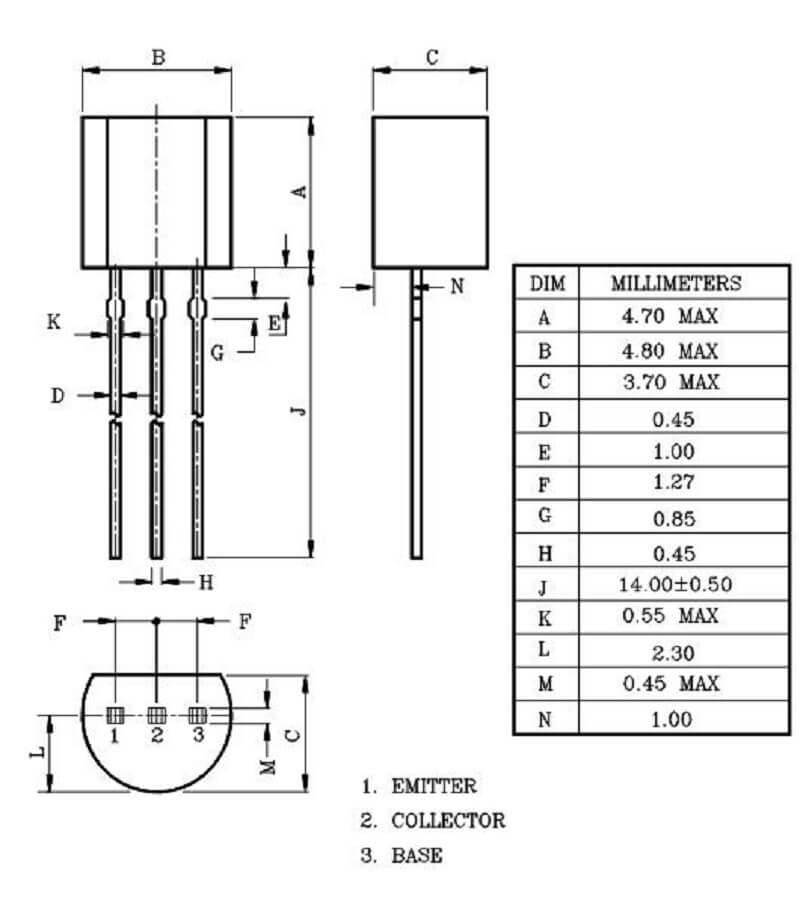 C3198 2SC3198 Transistor NPN 0.15A 50V TO-92 - Linh Kiện Độc