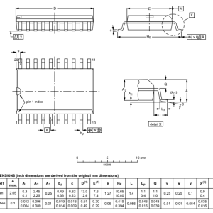 Kích thước IC 74HC573N