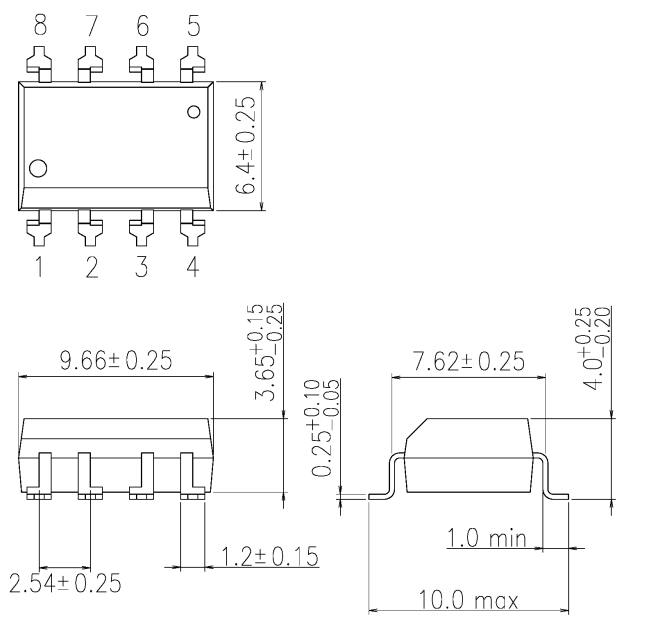 Kích thước opto TLP358