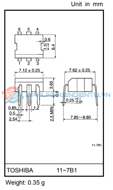 Kích thước TLP741G