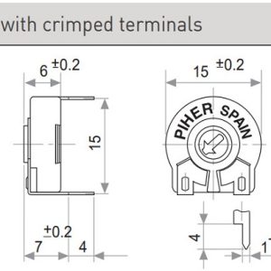 Kích thước chiết áp PT-15