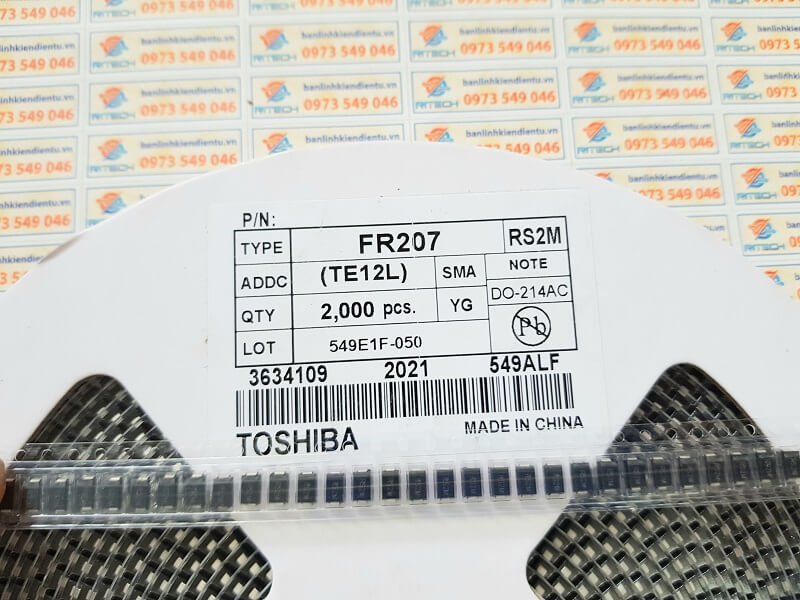FR207, RS2M Diode 2A/1000V SMA - Ảnh 3