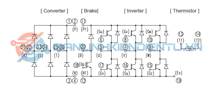 7MBR25VP120-50 IGBT 25A 1200V (tháo máy) - Ảnh 6
