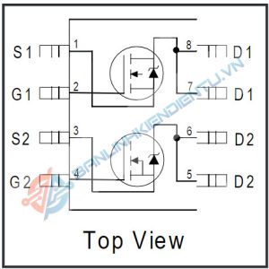 Sơ đồ cấu tạo của Mosfet kép F7341_