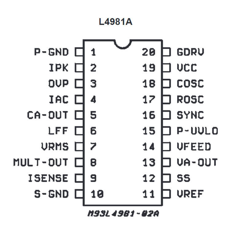Sơ đồ chân IC L4981