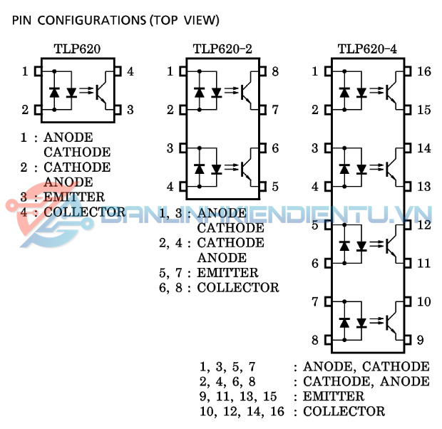 Sơ đồ chân TLP620