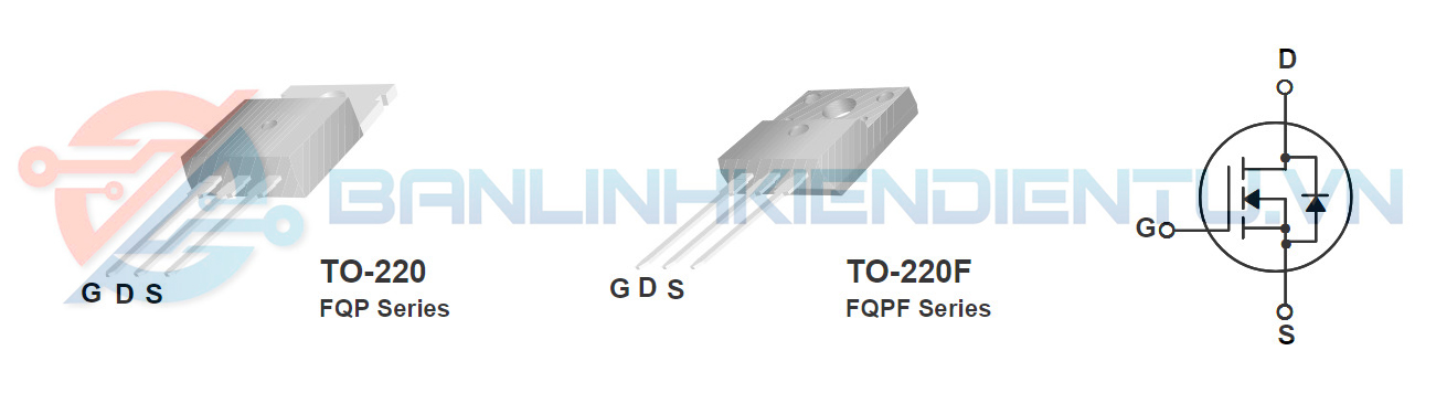 Sơ đồ chân mosfet FQPF5N60C_
