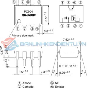 Sơ đồ chân và kích thước PC904