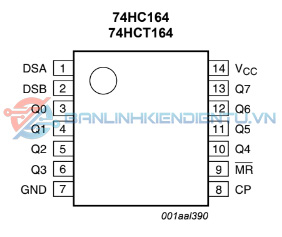 Sơ đồ mô tả chân IC 74HC164D