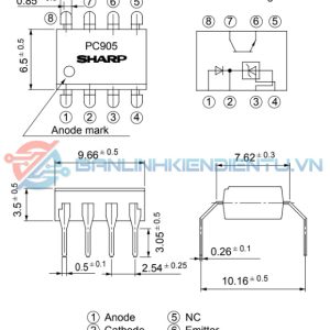 Sơ đồ và kích thước chân PC905
