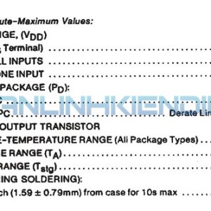 THÔNG SỐ KĨ THUẬT CD4017