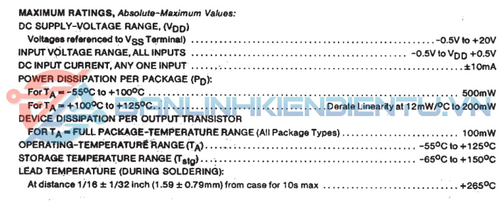 THÔNG SỐ KĨ THUẬT CD4072
