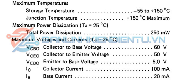 C2785 2SC2785 Transistor NPN 0.1A 50V TO92 - Linh Kiện Độc