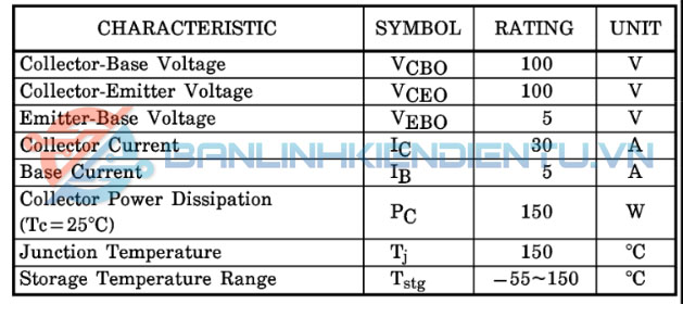 2SD1525, D1525 Darlington Transistor NPN 100V, 30A - Ảnh 2