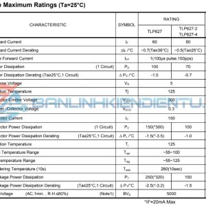 Thông số kĩ thuật TLP627