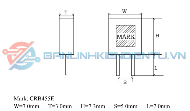 Thạch anh CRB-455E 455E 2 chân - Ảnh 3