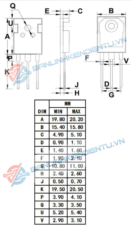 kích thước IRFP460