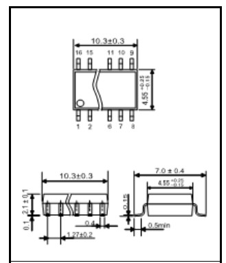 kích thước chân TLP290-4