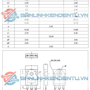 kích thước của STW55NM50N