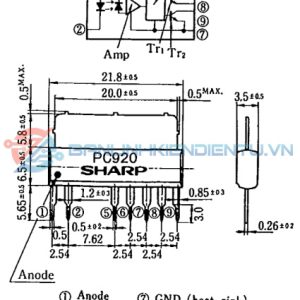 Sơ đồ chân và kích thước kĩ thuật PC920