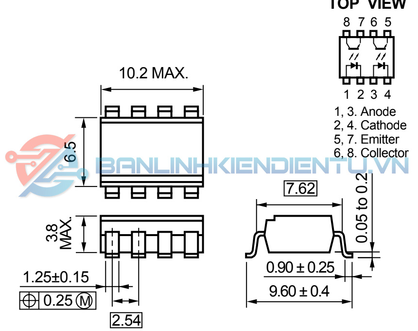 Sơ đồ chân và kích thước AV601