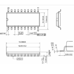 Kích thước IC S74HC245A(mm)