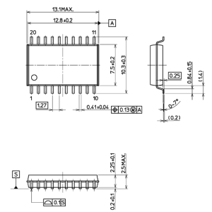 Kích thước IC 74HC245D(mm)