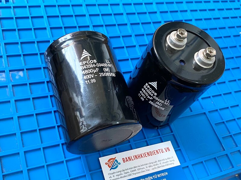 Tụ lọc nguồn EPCOS 4800uF 400V B43564-S9488-M1 76x116mm tháo máy