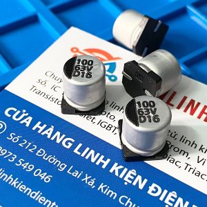 Tụ nhôm 100uF 63V kích thước 10x10mm