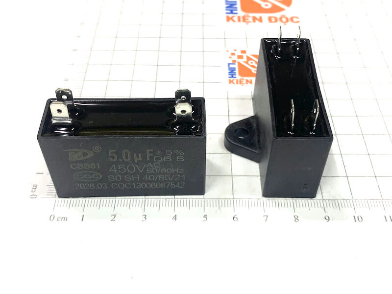 Tụ quạt CBB61 450V 5UF 4 chân Smiler