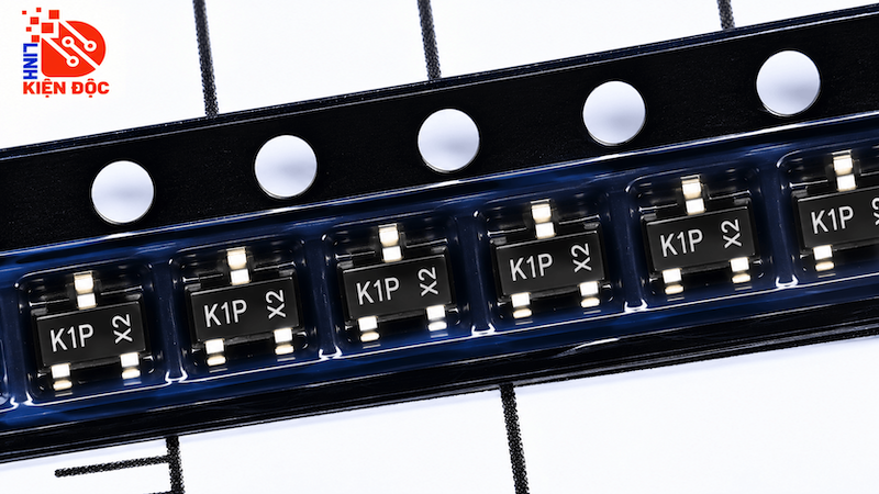 Transistor NPN MMBT2222A-7-F kí hiệu K1P kiểu chân SOT23 60V, 600mA